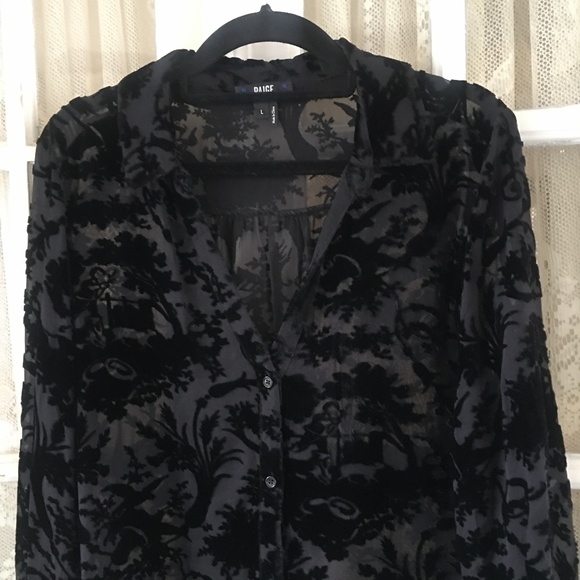 PAIGE Tops - PAIGE  Burnout Silk Blend Blouse- Size L